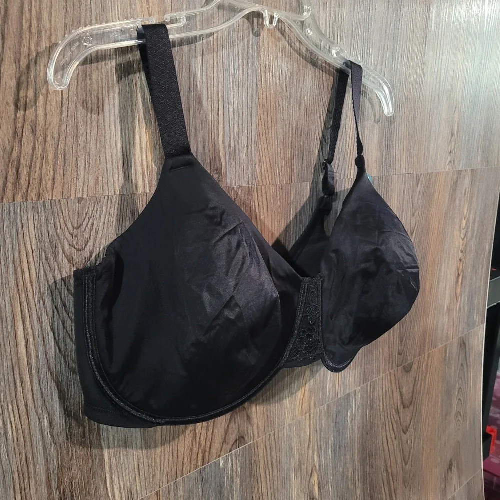 Vanity Fair Beauty Back Full Minimizer Bra Size 42G Black Stretch Lace Detail